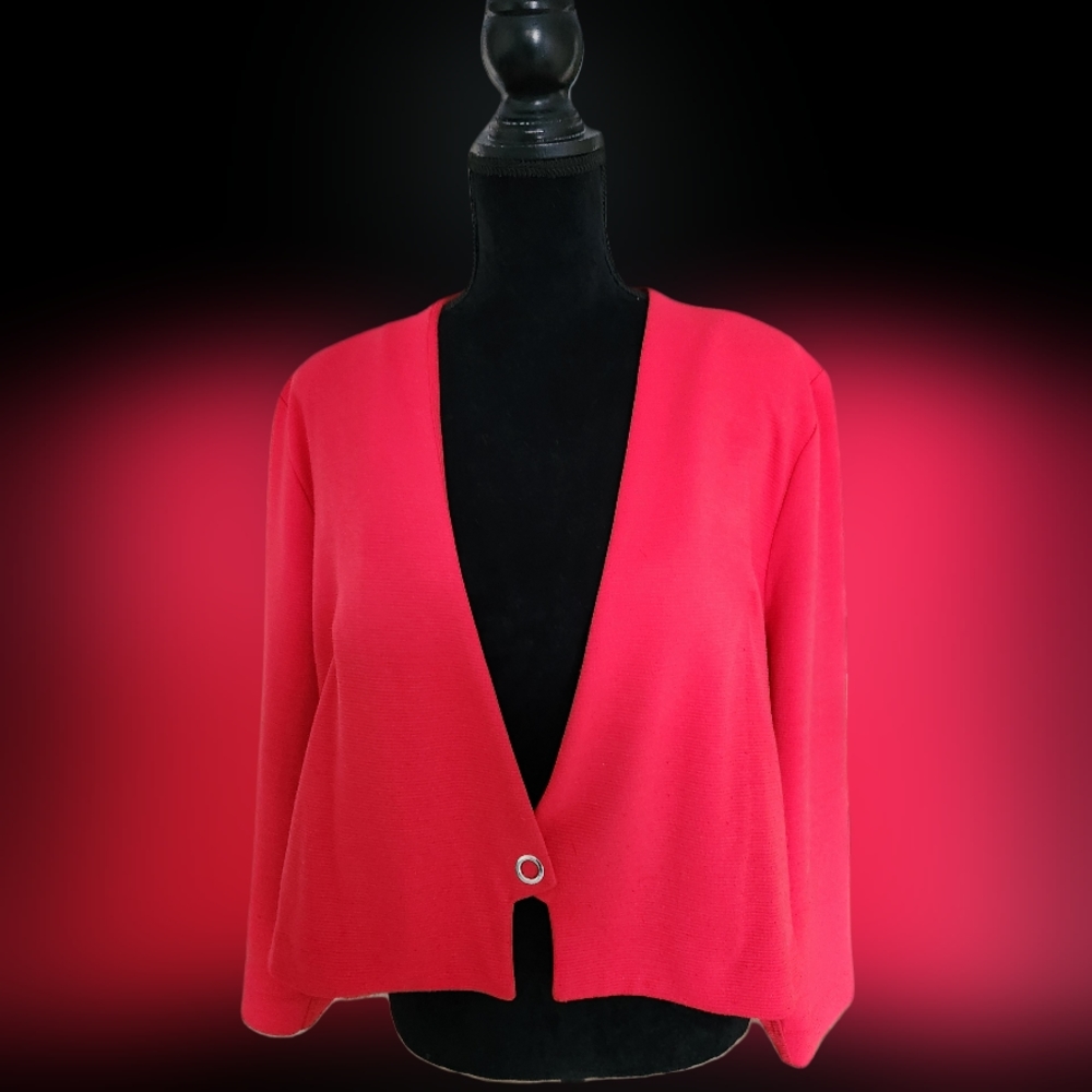 #C100 Michel Studio Women’s Plus Size Red Blazer